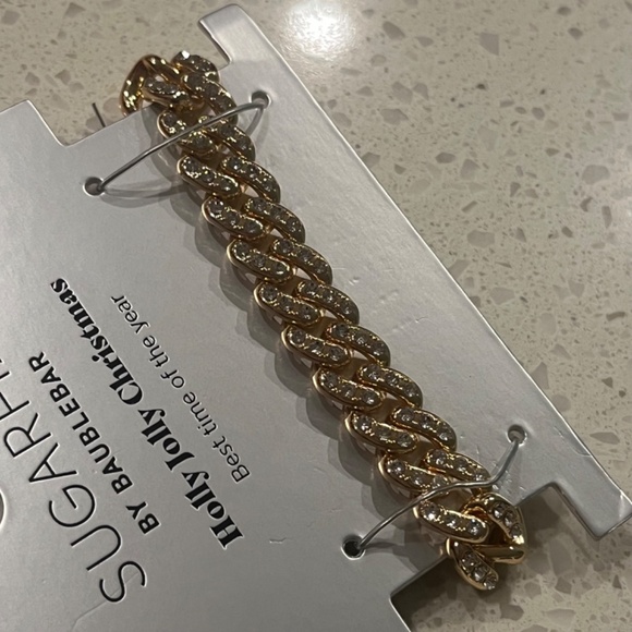 Sugarfix by BaubleBar Gold Pavé Chunky Curb Chain Bracelet - Picture 3 of 4